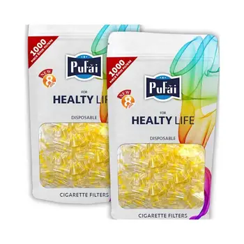 

Pufai Disposable Cigarette Filters Regular Type Compatible 8mm 2000 Piece 2 Packs