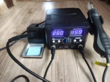 Estación de soldadura de pistola de aire caliente digital ESD, 800W, 2 en 1, 220v, para Estación de reparación SMD, actualización 8586