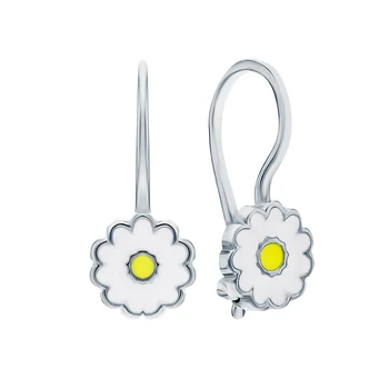 

Silver earrings with enamel sunlight sample 925
