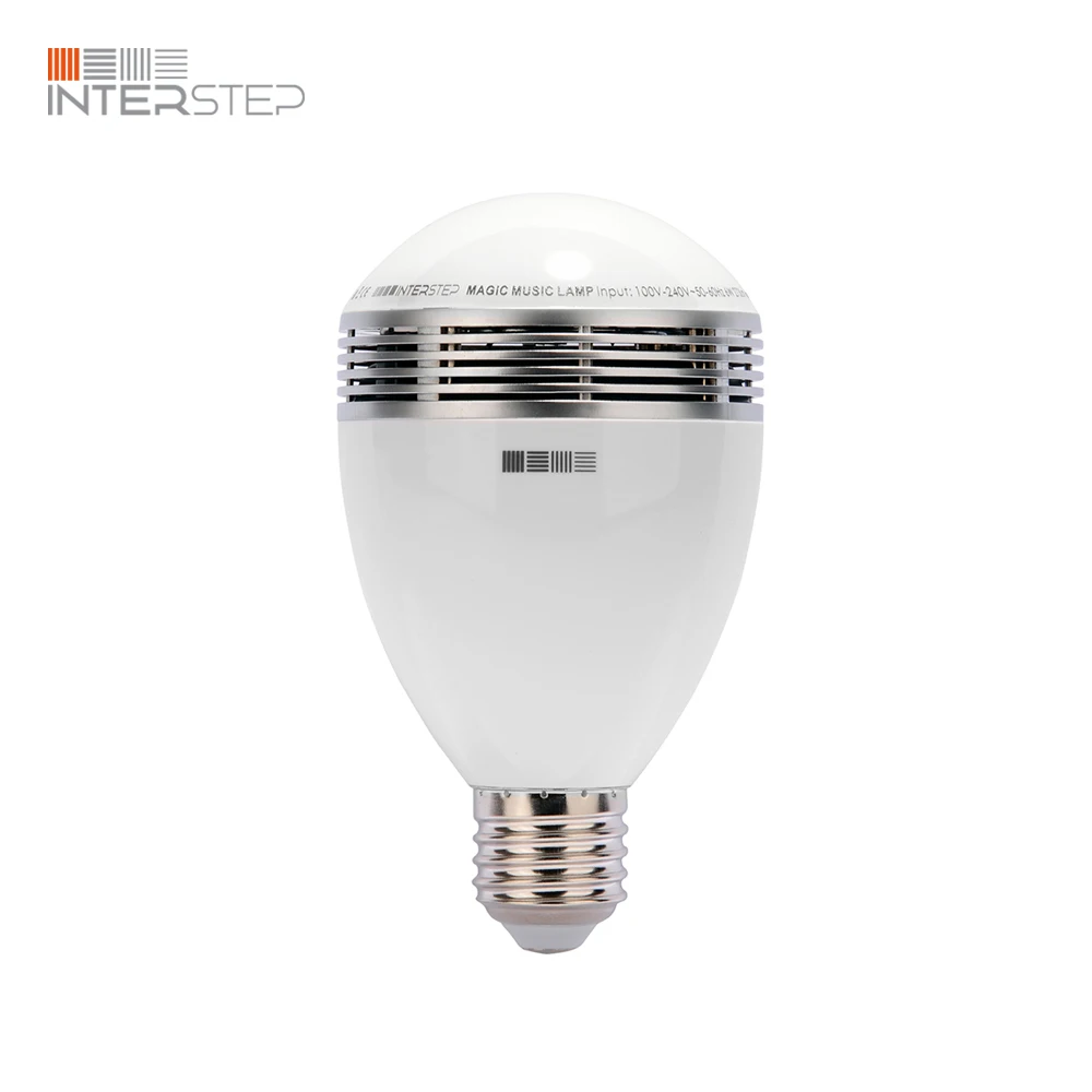 Серебристый Умная лампа INTERSTEP с динамиком и управлением RGB LED - Цвет абажура: Серебристый