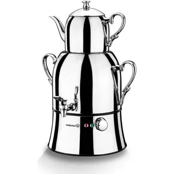 

KORKMAZ Nosta Mega Inox / Chrome Electric Turkish Teapot, Tea Maker, Samovar, Kettle A334