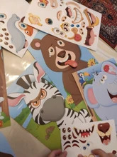 Pegatinas de rompecabezas para niños, juegos de rompecabezas de princesa de cara a cara, dinosaurio de ensamblaje, juguete educativo de entrenamiento de reconocimiento