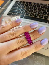 Anillos blancos de cristal de arcoíris bohemios para mujer, Baguette brillante de moda, Circonia cúbica, anillo de piedra, joyería para fiesta y boda