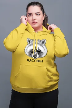 

Angemiel Wear Sweet Raccoon Yellow Women 'S Hooded Sweatshirt