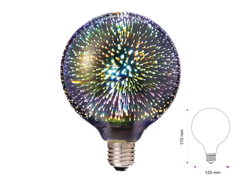 

Led lamp E27 G125 globe filament special effect 3D Glass 3W 3000K SKU-2706