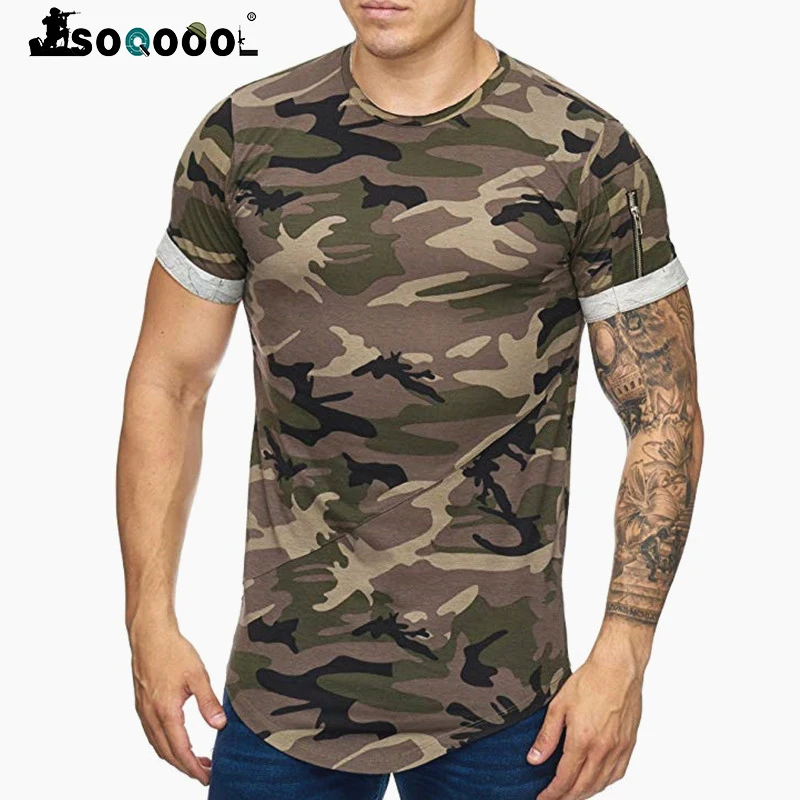 

Soqoool Men fashion t-shirt O-Neck Short Sleeve tShirts Men Casual Joggers Fitness Camouflage Tees Tops