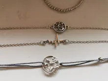 FAMSHIN-pulsera de cadena con borlas para mujer, brazalete de Color dorado con mapa de corazón hueco, estilo Punk, regalo para amantes, fiesta