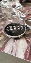 4 unids/lote 60mm 61mm gris negro de la rueda del coche de centro gorras cubiertas del cubo emblema insignia para Audi 4M0601170JG3 accesorios de coche