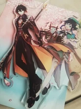 Genshin-Juego de mesa con base para disfraz de personaje, modelo de placa con base, modelo de figura de acrílico, ventiladores para decoración, regalo, Zhongli Mona Xinyan