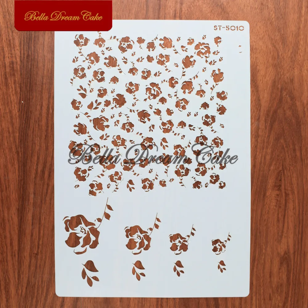 

Small Floral Pattern Cake Mold DIY Layering Stencils Template Handmade Painting Scrapbook Coloring Embossing Decor Album Tools
