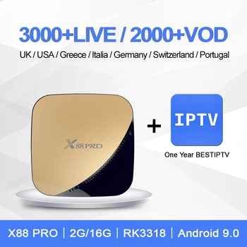 

Apkintvbox BEST TV URL Yearly Sub FHD Media Player Set Top TV Box X88 pro Android 9.0 OS 2G 16G Smart TV Box