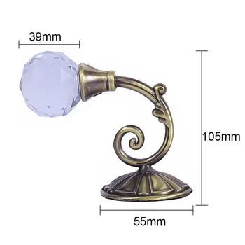 

2pcs Metal Crystal Glass Curtain Holdback Wall Tie Back Hooks Hanger Holder