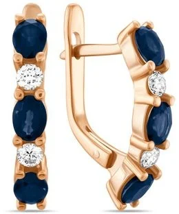 

Lucas gold earrings with sapphires and diamonds in red gold