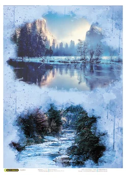 

Rice paper for decoupage craft Premier, A3, 25 g/m, frosty evening, art. Cpd0702