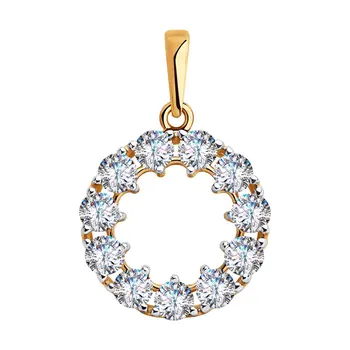 

Sokolov pendant in Gold with Swarovski Crystals zirconia, fashion jewelry, gold, 585, women's male, pendants for neck women