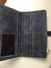 Bolso largo doble pliegue de famosa marca para mujer, billetera de cuero de nobuk con cordón, cremallera, billetera de gamuza, bolso de mano femenino