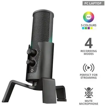 

MICROPHONE TRUST GAMING GXT 258 FYRU USB 4-IN-1 STREAMING - 4 PATTERNS RECORDING-PORT MONITORING-LIGHTING LED - C