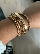 Tocona 4 unids/set Bohemia Color oro pulseras para las mujeres con encanto de aleación de Metal partido brazalete accesorios de regalo de joyería 16298