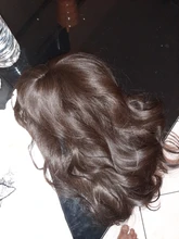 EASIHAIR-Pelucas largas oscuras para mujer, color marrón, con flequillo, resistente al agua y al calor, cabello sintético afroamericano