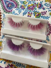 Pestañas postizas de visón de colores, pestañas postizas de 15mm-25mm, suaves, efecto 3D, espectaculares, largas y naturales, nuevo, 1 par