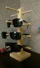 Nuevos soportes de estantería para gafas de sol, expositor de madera, soporte para puesto expositor, 9 tamaños, Material Natural