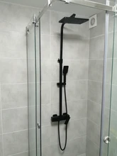 Bathroom Mixer Faucet Shower-Set Wall-Mounted Rotate-Watering-Can Rain Matte Black Tap