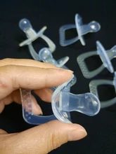 Chupete transparente para bebé, Material seguro y no tóxico, Gel de silicona, aproximadamente 6,8*4cm, molares de destete, juguete, 1 ud.