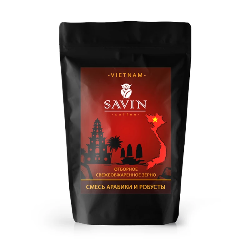 Кофе в зернах 1 кг SAVIN. Эспрессо смесь 70/30 Вьетнам LAMDONG/Вьетнам LAMDONG | Продукты