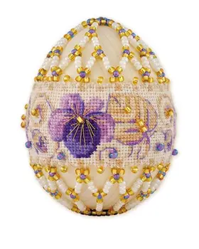 

B185 set for бисероплетения Riolis egg Easter 'фиалки', 6*4,5 cm