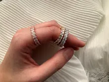 Huitan-anillos de promesa de amor para mujer, joyería de boda, cristal cuadrado pavimentado, circonita, anillo de compromiso de boda elegante, nuevo