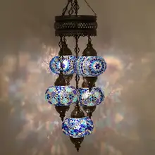 Синий цвет Турецкая Марокканская подвесная мозаичная Подвесная лампа Рождественский потолочный светильник
