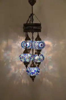 

FREE SHIPPING Blue color Turkish Moroccan Pendant Mosaic Hanging Lamp Christmas Ceiling Lamp