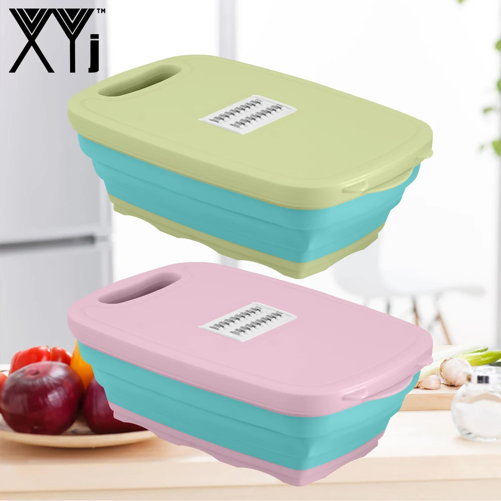 Многофункциональная разделочная доска кухонная складная корзина для слива
