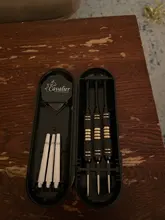 Juego de dardos profesionales con caja de transporte, 3 unidades, 24g, 25g, dardos de punta de acero de Color negro y dorado con dardos de latón
