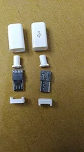 10 pcs/lot Micro USB 5P 30V 1.5A Micro/MINI USB Connectors Plastic Shell Jack Tail Male