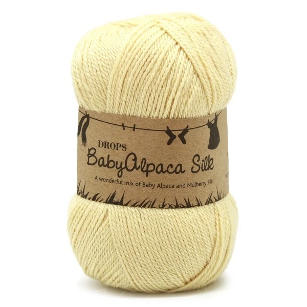 2110 Light yellow/св.желтый Пряжа DROPS «Baby Alpaca Silk» - Цвет: 2110 Light yellow/св.желтый