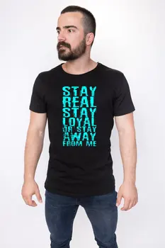 

Angemiel Wear Stay Loyal or Stay Away From Me Cotton Black Male T-Shirt