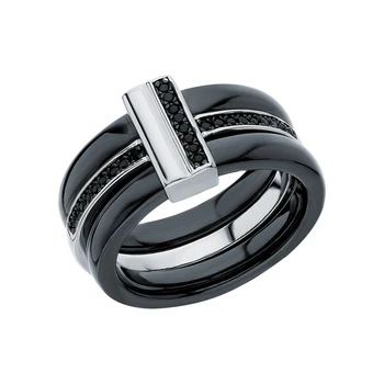 

Silver ring with ceramics and cubic zirconia sunlight sample 925