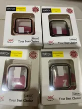 Cristal + funda para Apple Watch Series 6, 5, 4, 3 SE, funda para iWatch de 44mm, 40mm, 42mm, 38mm, Protector de pantalla de parachoques bicolor + Accesorios de cubierta