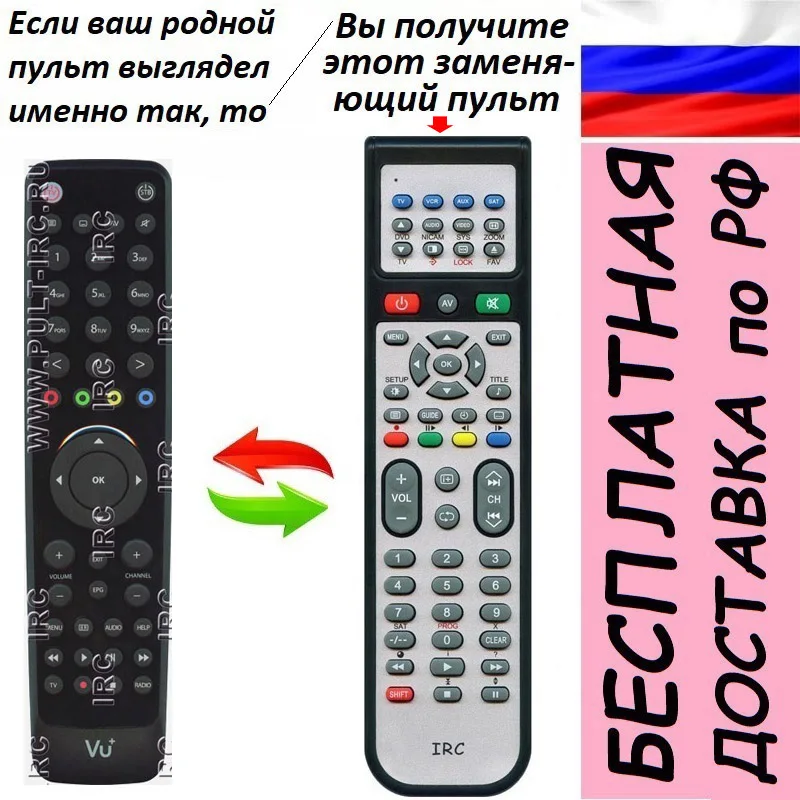 Заменяющий пульт для VU+ DUO2 ULTIMO 4K спутникового ресивера |