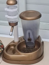 Automatic-Feeder Water-Bottle-Dispenser Water-Fountain Cat Dog with Large-Capacity Food-Bucket