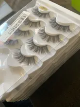 Pestañas postizas 3D, 5 pares, pelo de visón de imitación, pestañas de serie Wispies Fluffies naturales, largas y suaves, hechas a mano, pestañas negras sin crueldad