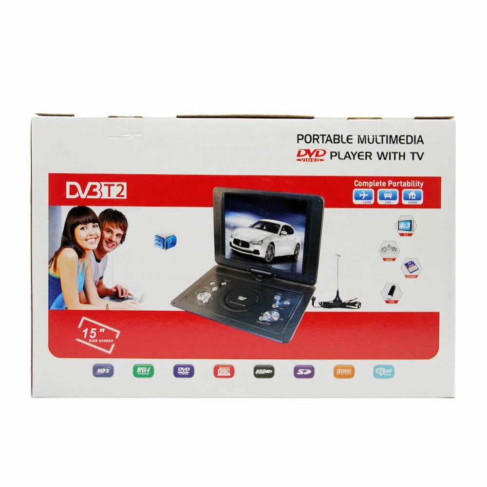 Портативный DVD плеер с цифровым тюнером DVB-T2 Eplutus LS-153T 15.3" поворотный дисплей