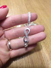 Pulsera Infinity con diamantes de imitación para hombre y mujer, joyería