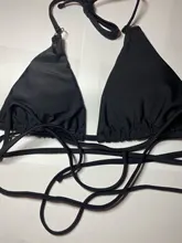 Hirigin-Bikini femenino fluorescente con cuello para atar nudo, traje de baño fluorescente con realce, cuello halter, cintura media, perfecto para playa