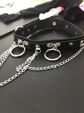 Collar gótico Punk Rock de estilo Harajuku, Gargantilla de cuero PU con corazón y punta redonda, accesorios para el cuerpo