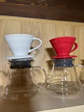 Motor de gotero de café de cerámica, taza de filtro de goteo de café de estilo V60, soporte separado para 1-4 tazas