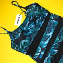 Riseado-bañador Vintage de una pieza para mujer, ropa de baño de malla, traje de baño negro con correa, ropa de playa, trajes de baño XXL 2021