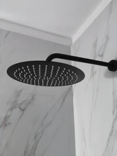 Shower-Head Square Wall Bathroom Stainless-Steel Rainfall Ceiling Black Ultrathin 2-Mm