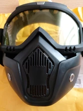 Detachable-Goggle Helmet-Mask Motorcycle-Glasses Ski-Bike Open-Face Uv-Protection 